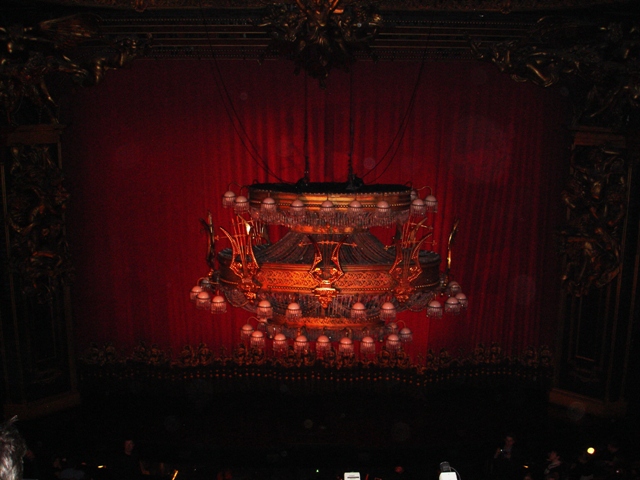 Inside the theatre Phantom of the Opera is about to begin