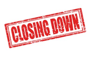 Closing down sign